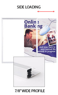 8.5x11 Beveled Poster Frame - Top or Side Load Sign Holder with Slim Wall Depth - Perfect for Home, Office & Retail Displays