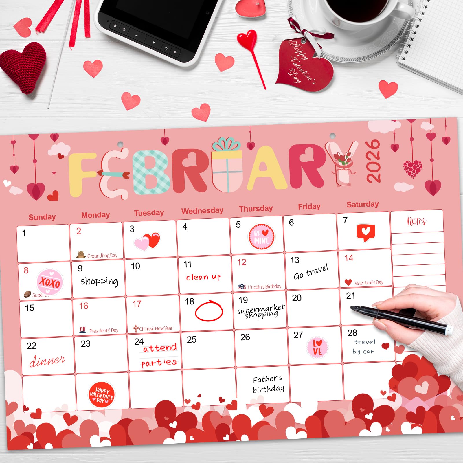 Guasslee 2025-2026 19-Month Academic Desk Calendar | Large 17x11.5 Inch Monthly Planner with Corner Protectors | Home Office Organization with Ample Writing Space | Perfect for Teachers, Students & Professionals (June 2025 - December 2026)