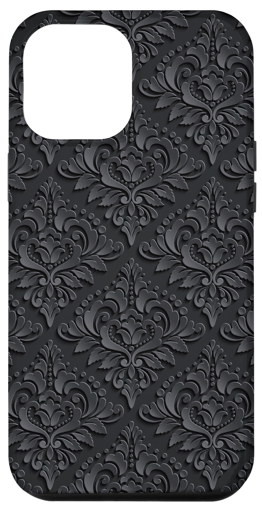 Premium iPhone 12 Pro Max Case - Dark Damask Luxury Pattern, Slim Fit Protective Cover for Work, Travel & Everyday Use