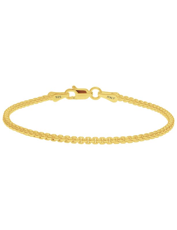 2mm 18K Gold Box Bracelet