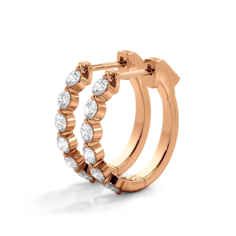 1.0 Carat Total Weight (CTW) Floating Diamond Elegant Oval Hoop Earrings - Perfect for Weddings, Parties & Special Occasions