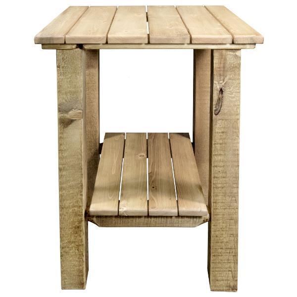 Rustic Homestead Exterior End Table - Outdoor Side Table for Patio, Garden, Porch & Deck - Weather-Resistant Accent Table for Coffee, Books & Decor