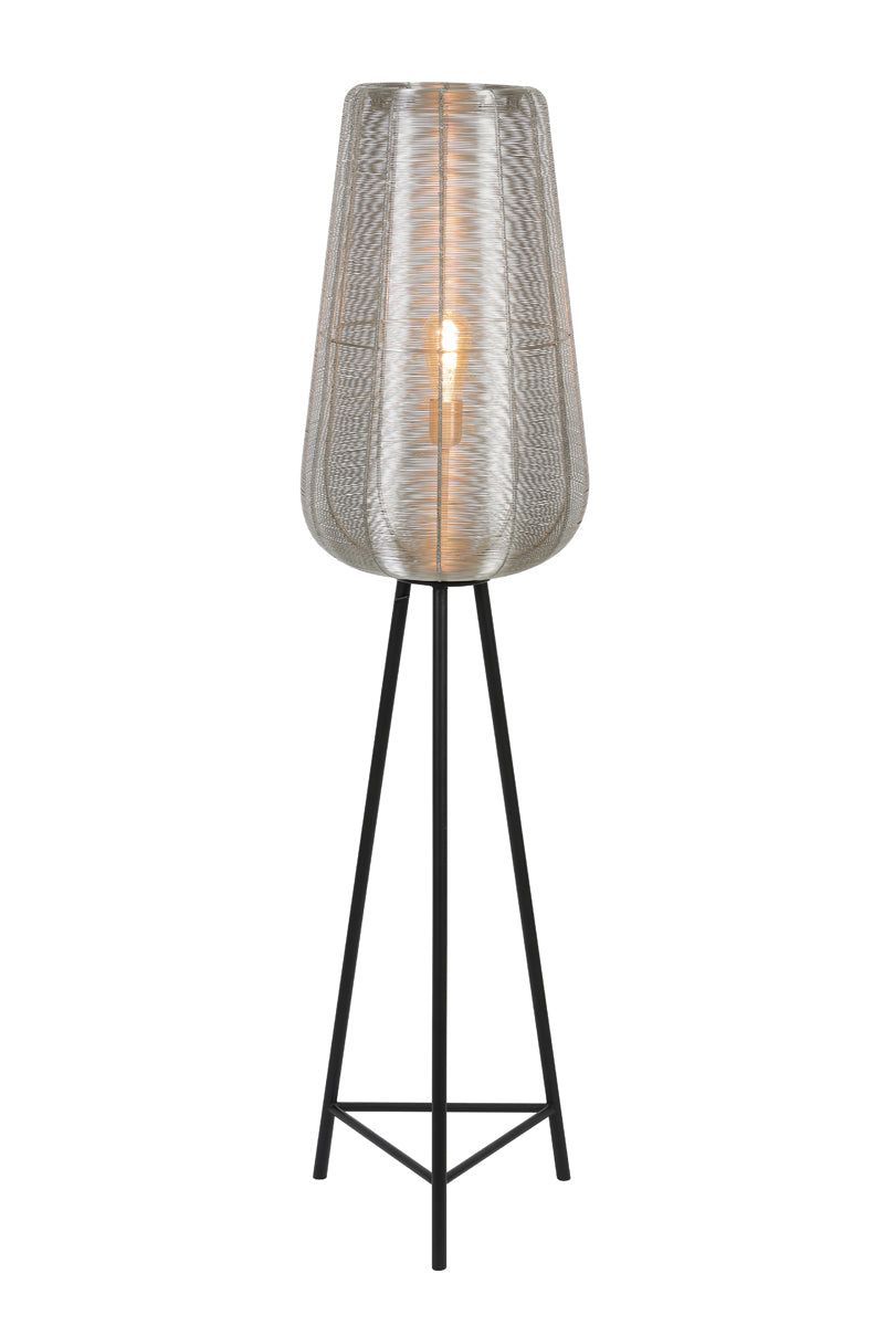 Adeta Modern Tripod Floor Lamp - Medium/Large Size in Matt Black, Nickel & Gold Finishes - Perfect for Living Room, Bedroom, or Office Lighting
