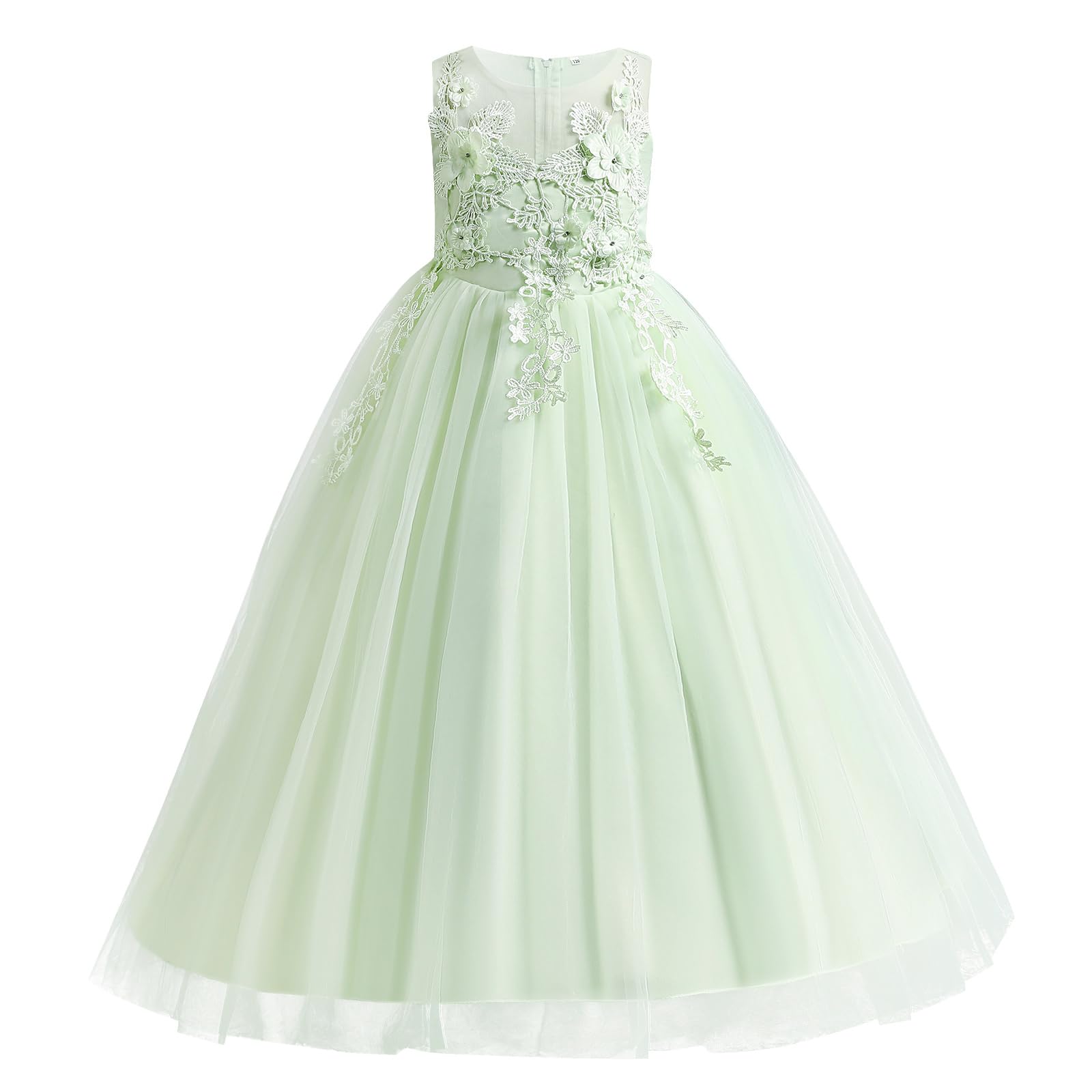 Little Big Girl Flower Tulle Dress Princess Pageant Gown for Birthday Party Wedding Formal Dance Evening Floor Length Maxi Dress – Perfect for Pageants Photos Holidays