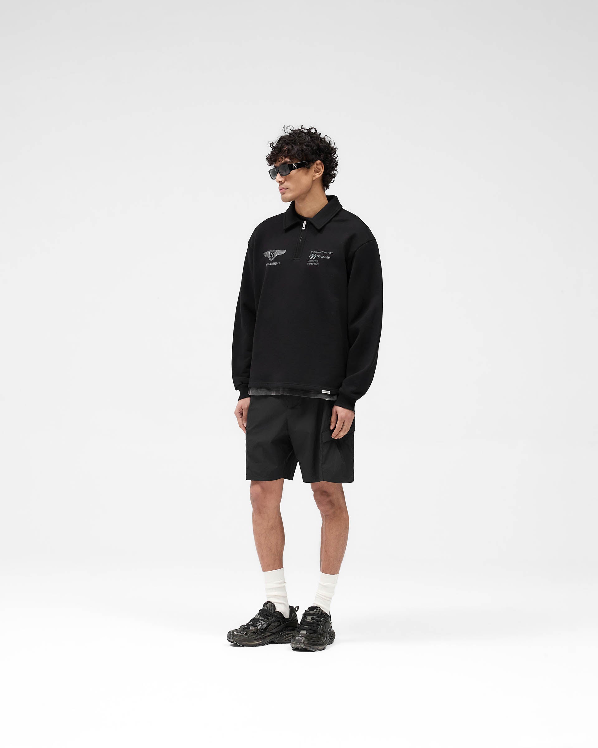 Team Rep Quarter Zip Pullover Fleece Jacket - Jet Black - Lightweight & Breathable for Outdoor Sports & Casual Wear