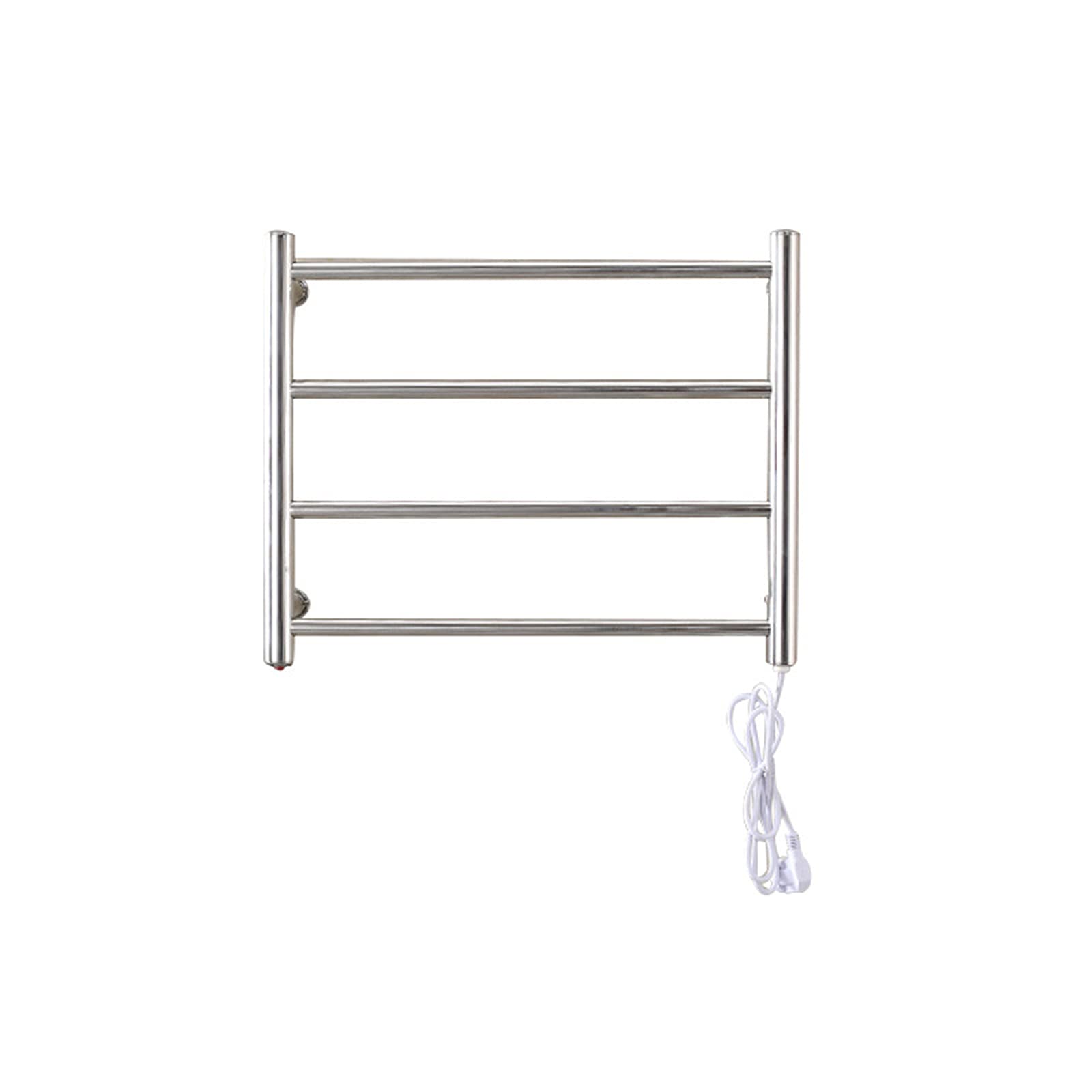 Stainless Steel Electric Towel Warmer - Wall Mounted 4-Bar Heated Towel Rack for Bathroom | Waterproof Switch, Plug-in or Hardwired Installation | Perfect for Spa-Like Luxury & Quick Drying