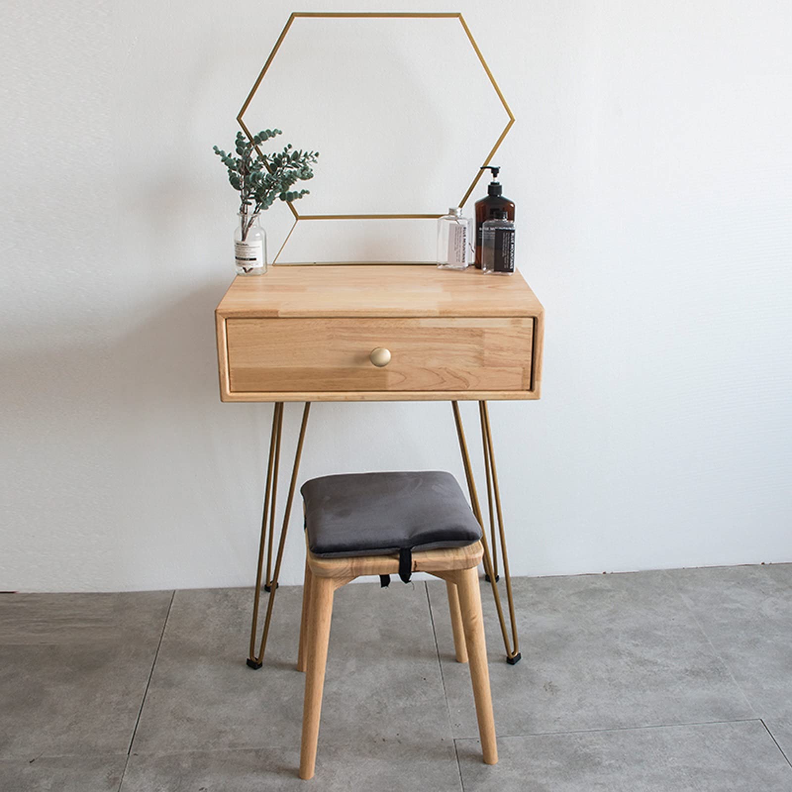 Vanity Table with Mirror & Drawer - Elegant Dressing Makeup Desk for Women, Girls & Moms - Perfect for Bedroom, Bathroom & Gift Giving - Ideal for Daily Makeup Routine, Beauty Organization & Home Decor