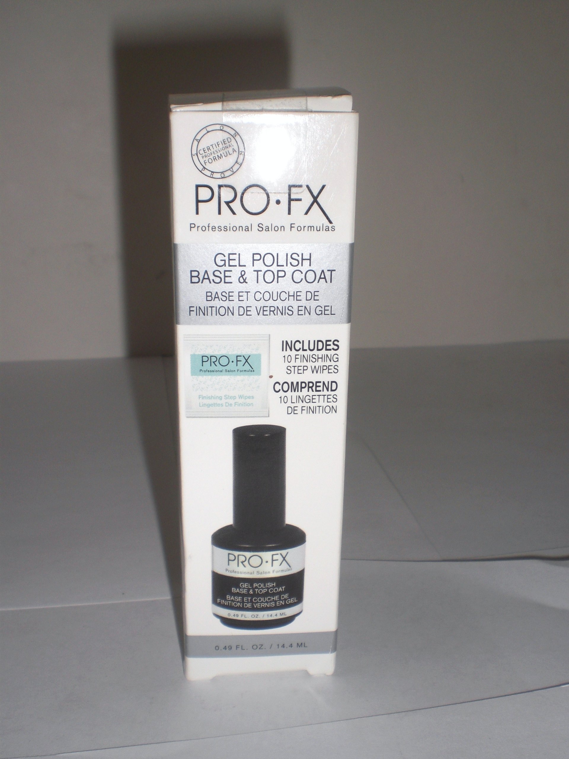 Pro-FX Gel Polish Base & Top Coat Set with 10 Finishing Wipes - Salon Professional Formula for Long-Lasting Nails | Perfect for Manicures, Pedicures & At-Home Nail Care