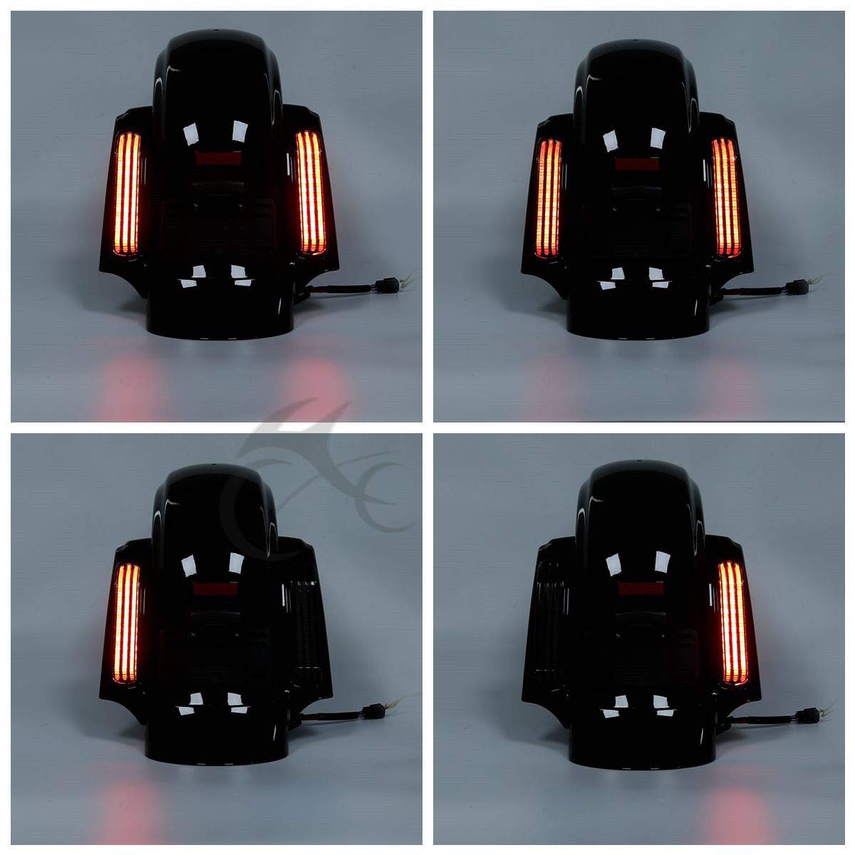 TCT-MOTORPARTS LED Rear Fender Light Kit for Harley Touring Models (King Road, CVO Street Glide Special, Road Electra Glide Ultra Limited FLHR FLHX) 2014-2023 - Bright Custom Tail Lights for Night Riding & Enhanced Safety