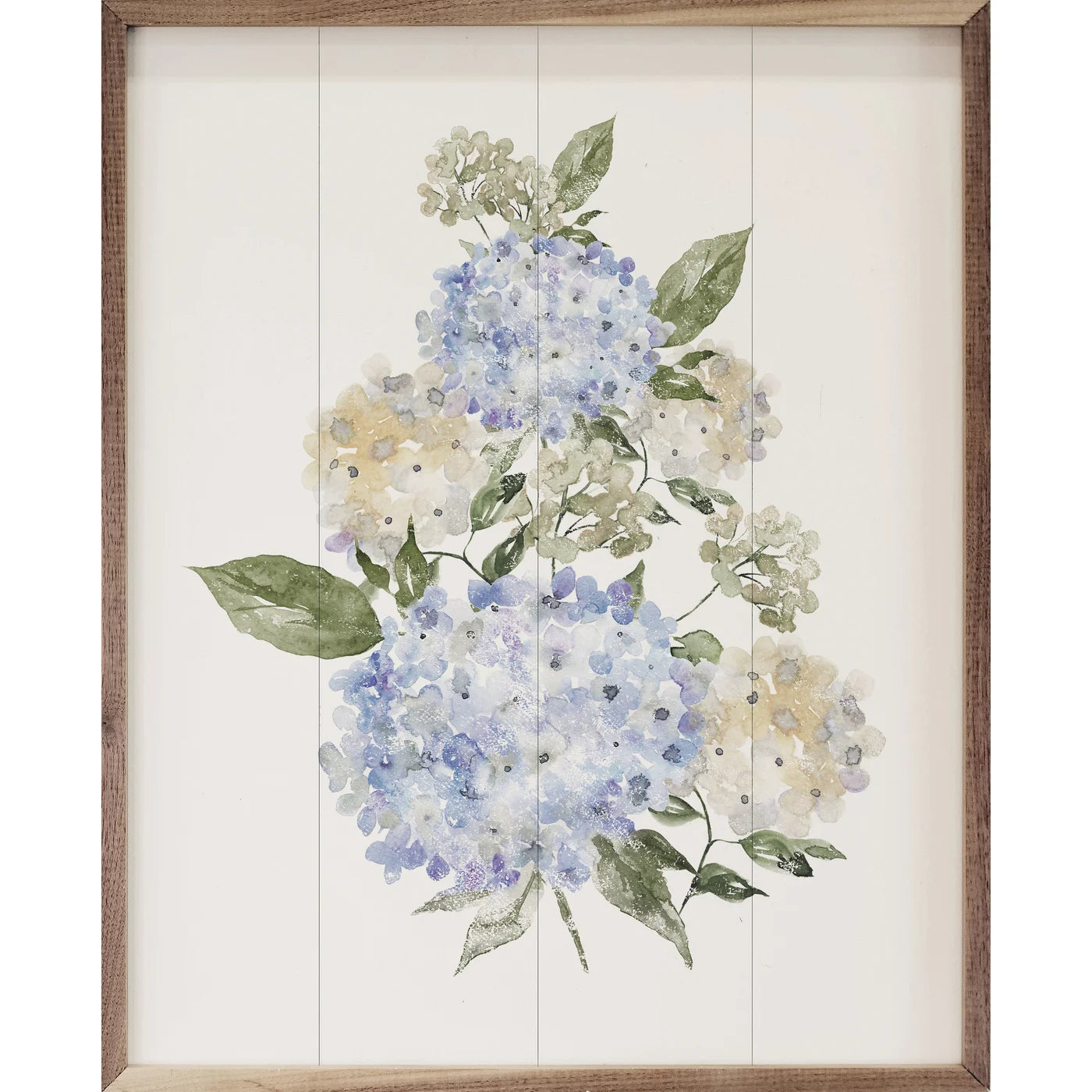 Beautiful Hydrangea Bouquet Wood Framed Print - Floral Wall Art Decor for Living Room, Bedroom & Office - Perfect Home & Wedding Gift