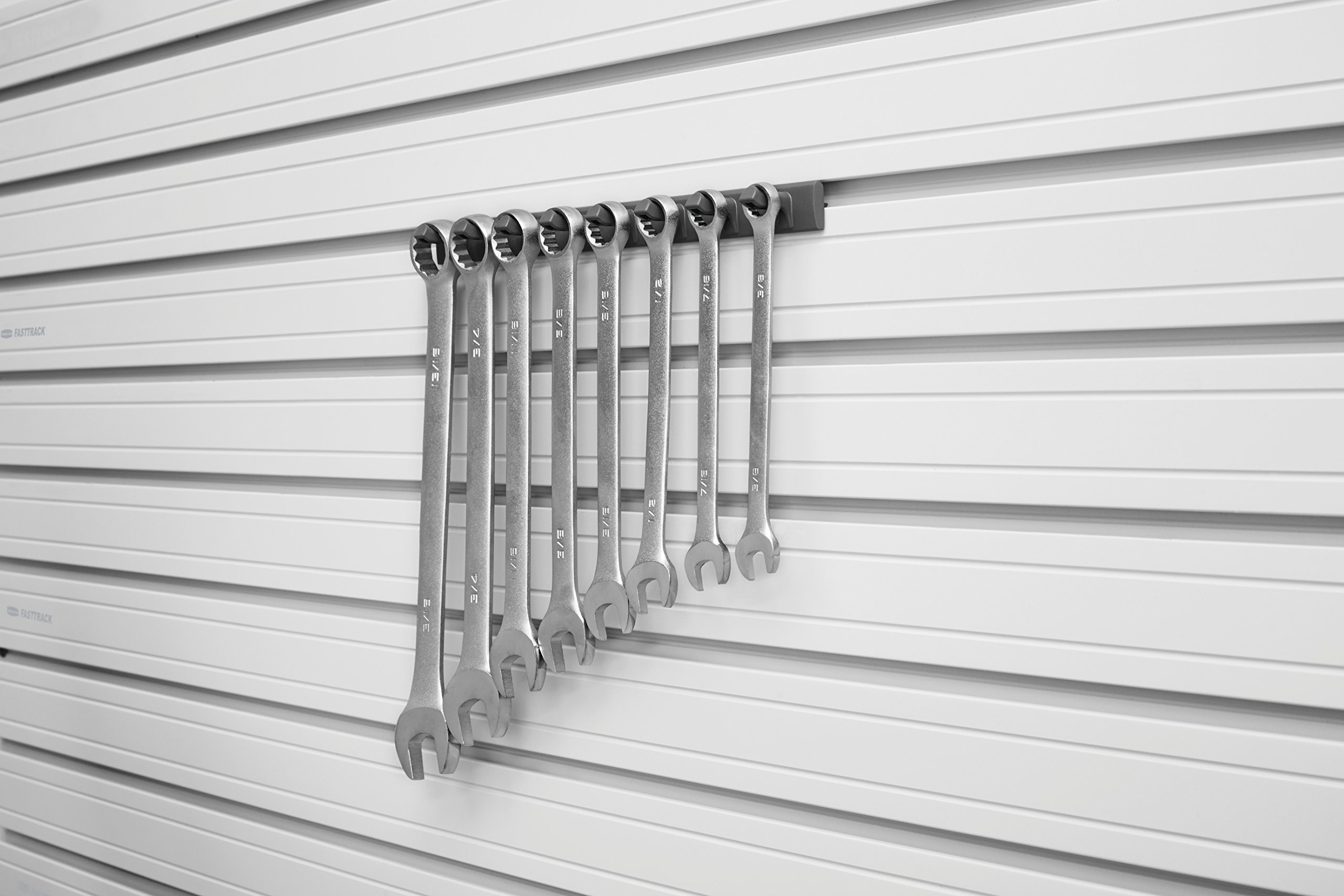 Rubbermaid FastTrack Wall Tool Organizer - Heavy Duty Black Garage Storage System for Wrenches, Screwdrivers & Tools | Space Saving Wall Mounted Rack for Easy Tool Finding & Garage Organization (Perfect for Workshops, Garages & DIY Projects)