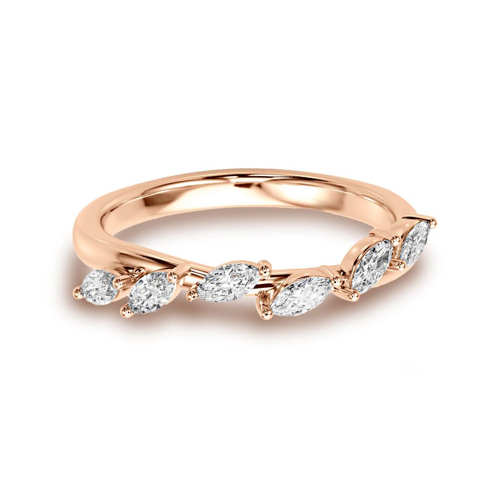 0.60 Carat Marquise Cut Diamond Anniversary Ring with Elegant Leaf Design - Perfect for Weddings, Anniversaries & Romantic Gifts