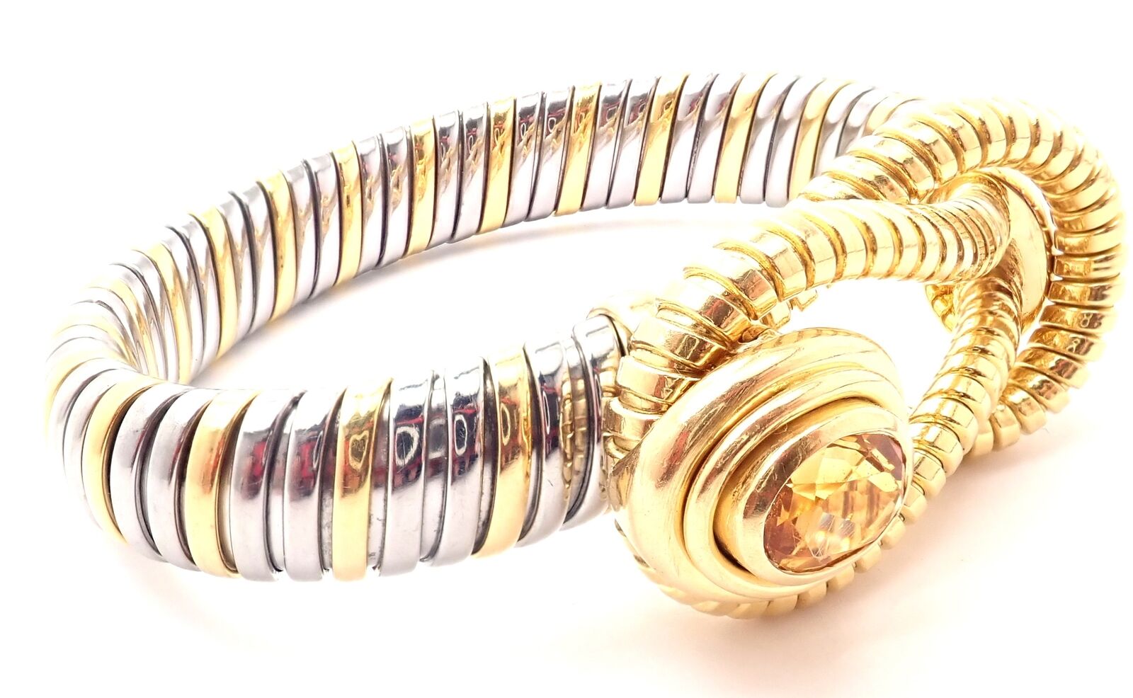 Authentic Cartier Hercules Knot 18K Yellow Gold & Stainless Steel Citrine Bracelet for Women | Luxury Jewelry Gift for Anniversary, Birthday & Special Occasions
