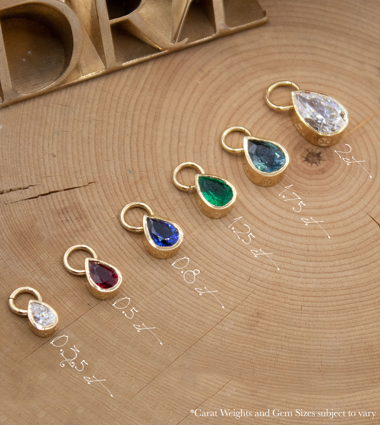 0.8ct Genuine Gemstone Pear Pendant Necklace with Annex Link - Forever & Always Love Couple Jewelry Gift for Anniversary, Valentine's Day & Special Occasions