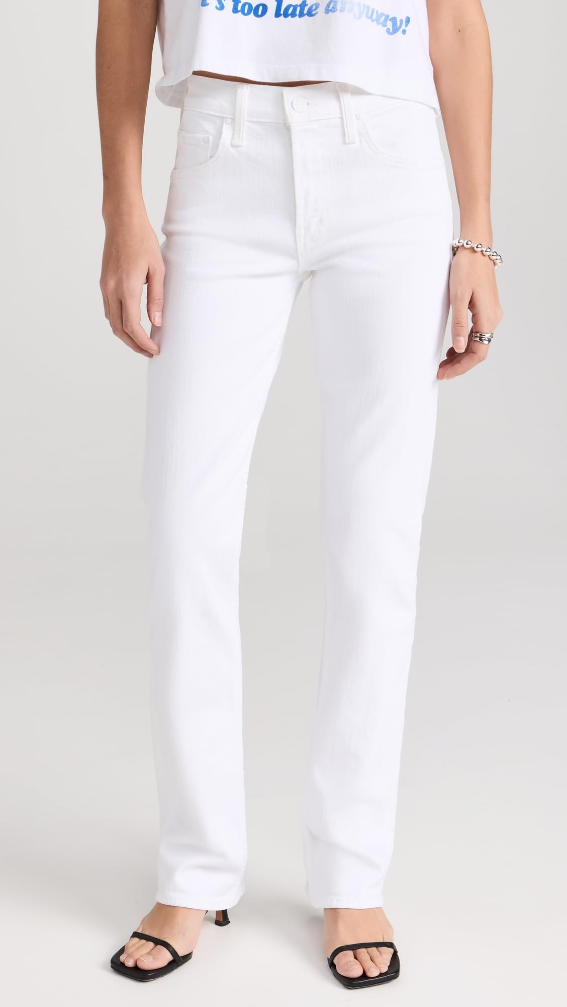 MOTHER Women's The Smarty Pants Skinny Jeans - High Waist Stretch Denim Pants for Casual Wear & Night Out