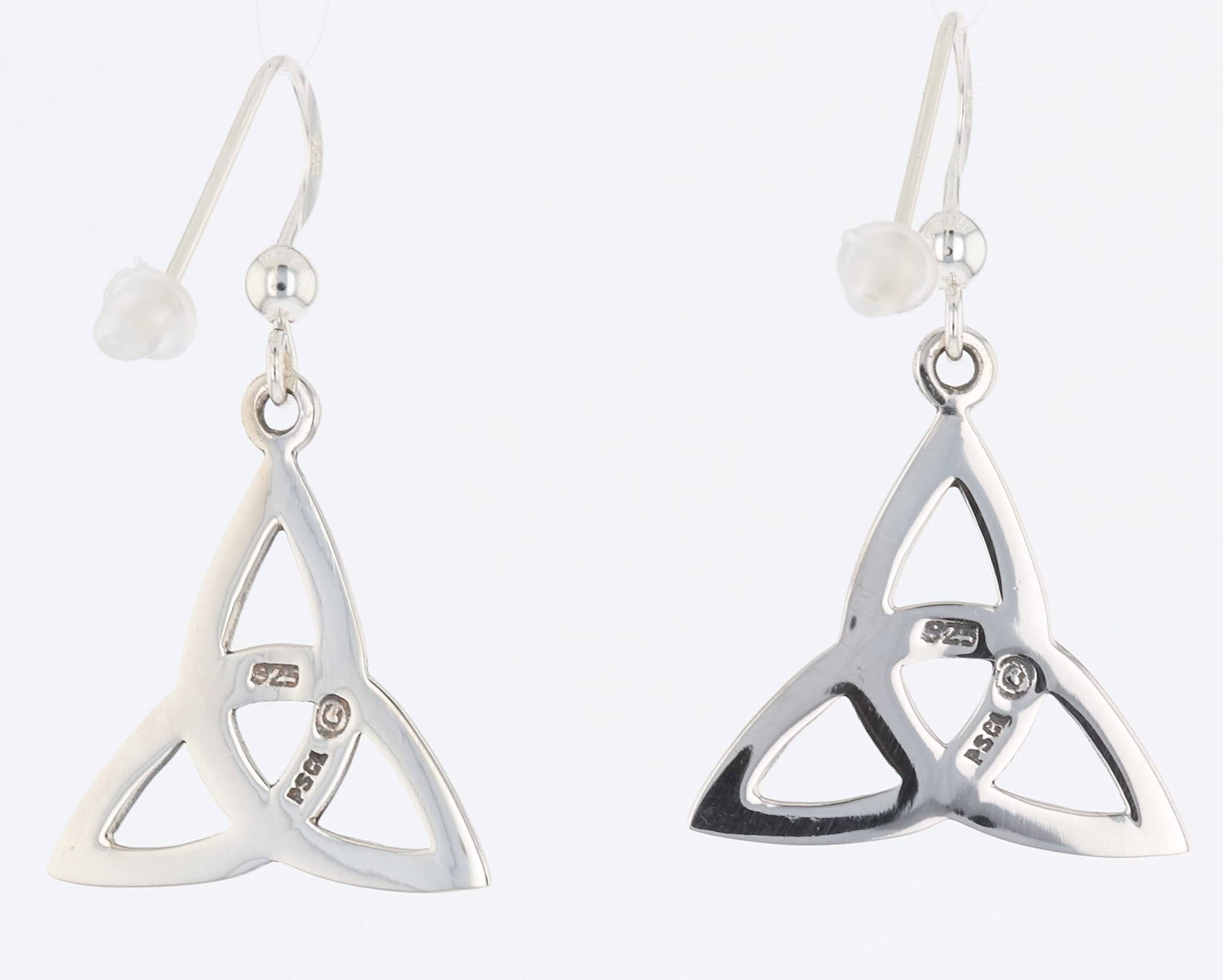 Celtic Trinity Triquetra Knot Sterling Silver Dangle Earrings for Women - Elegant Irish Symbol Jewelry for Everyday Wear, Gift Giving & Special Occasions