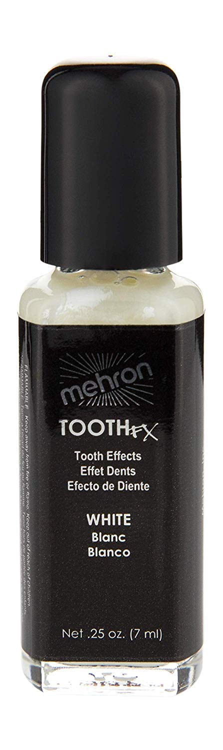 Mehron Makeup Tooth FX Kit with Brush - Special Effects White Tooth Makeup for Halloween, Movies, Theater & Cosplay - 0.25 oz Professional Costume Makeup for Scary, Zombie & Vampire Looks
