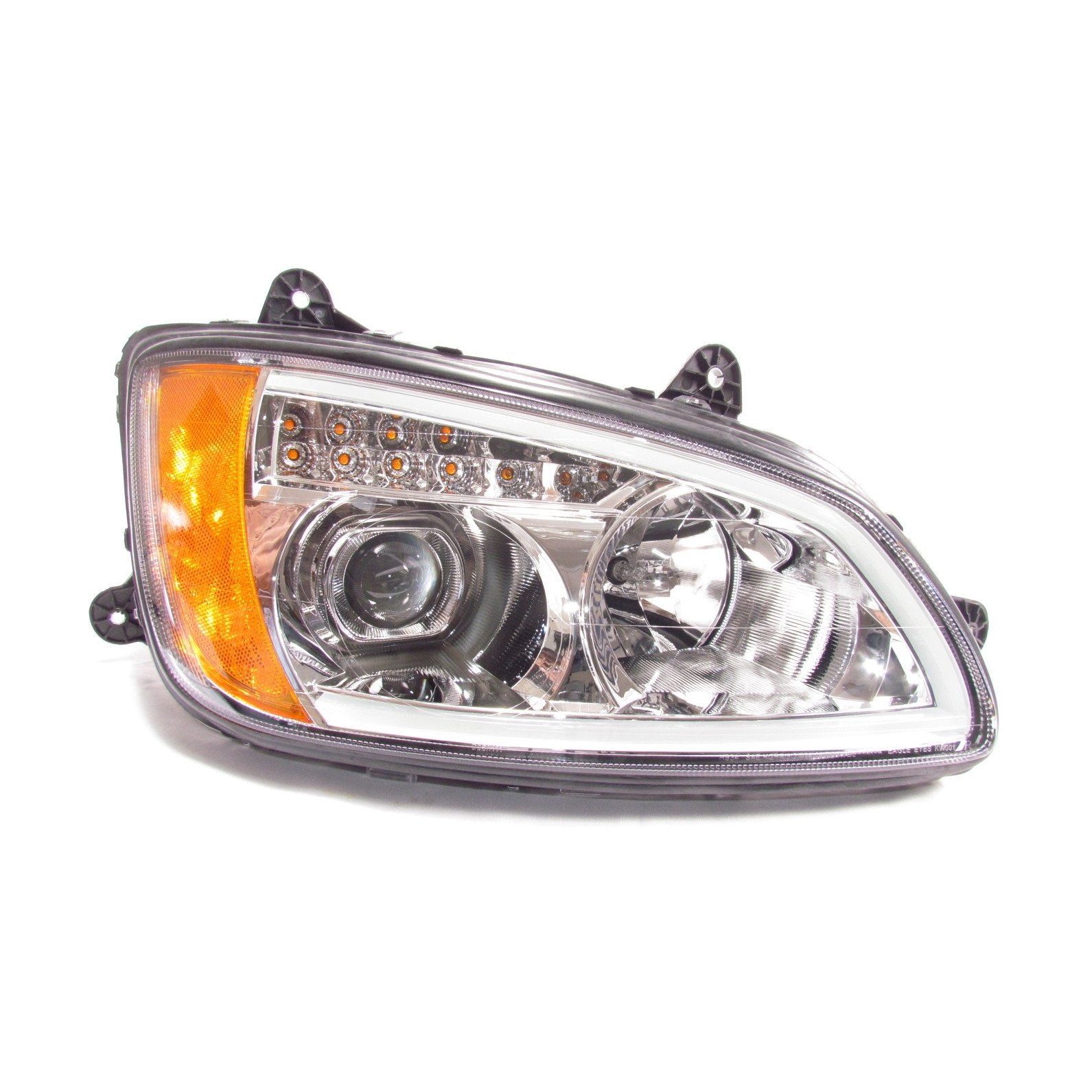 Kenworth T660 Chrome Projector Headlights with LED Light Bar - High-Performance Truck Lighting for Night Driving & Off-Road Adventures