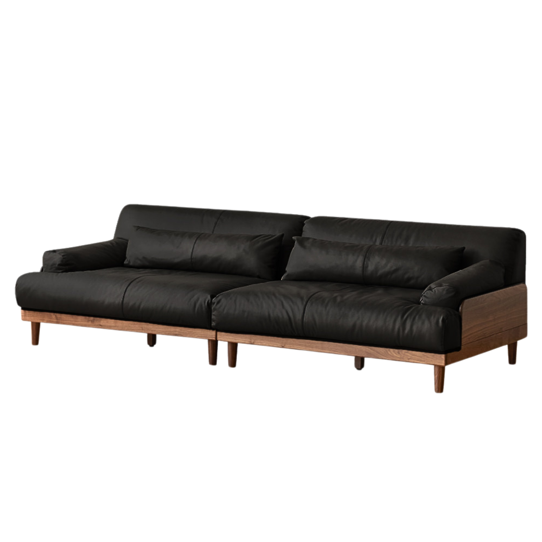 111.8x40.1x29.9 inch/ 284x102x76 cm/ Rich dark walnut color/ Black Walnut sofa black