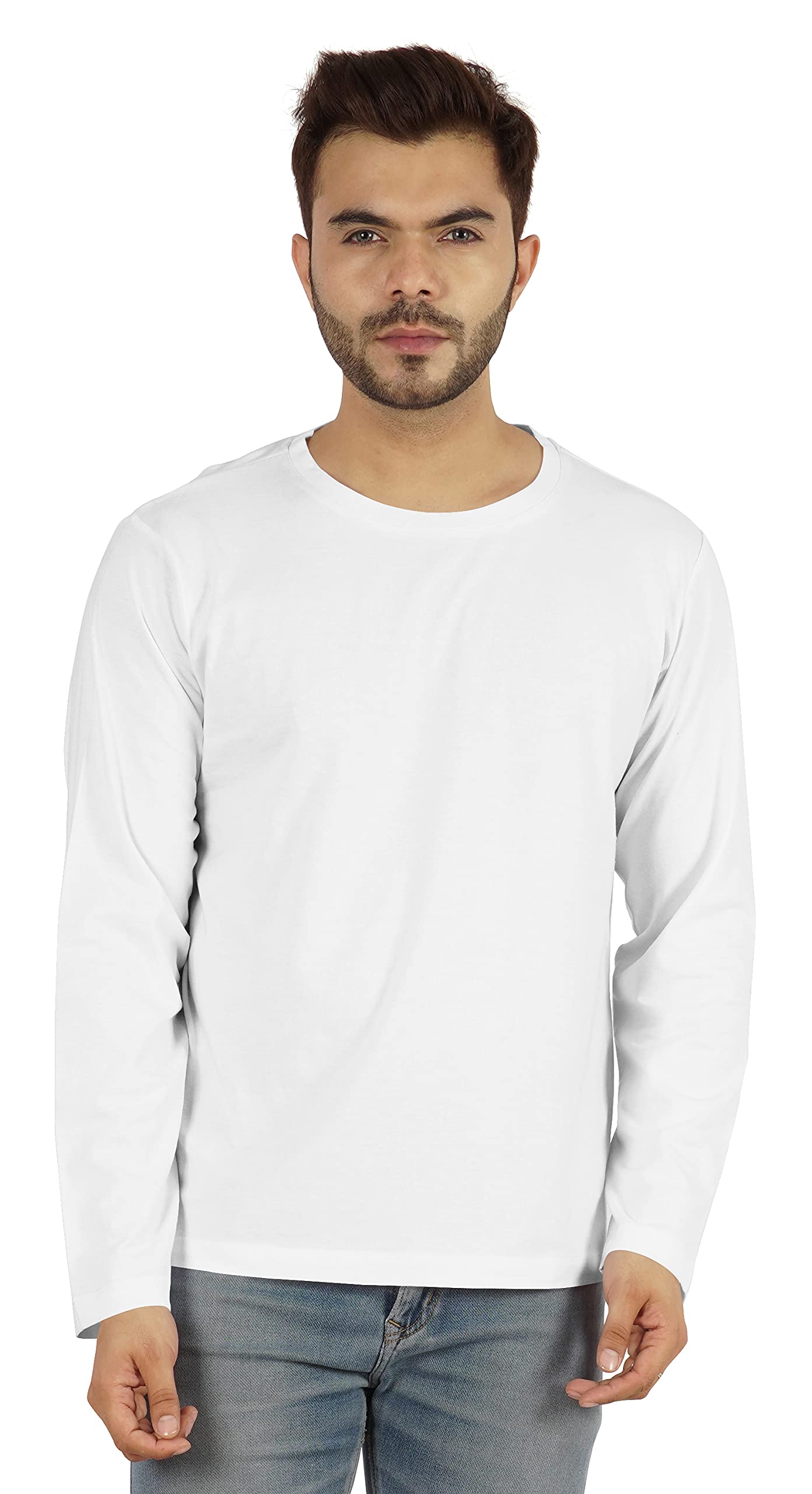 Inkmeso Men's Long Sleeve Cotton T-Shirt - Lightweight Casual Basic Shirt for Everyday Wear, Work & Outdoor Activities