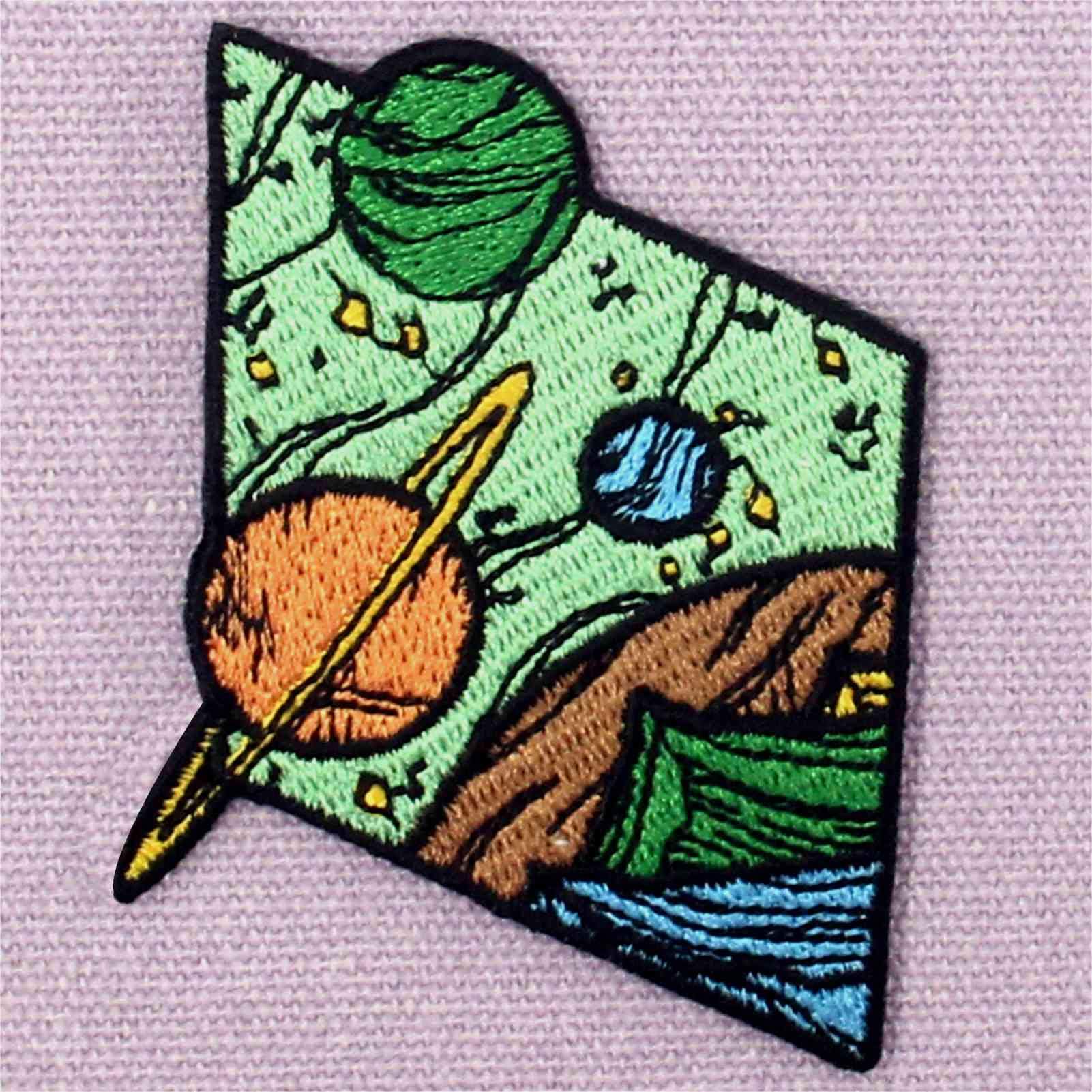 Universe Diamond Space Planets Embroidered Patch - Iron On or Sew On Applique for Jackets, Hats, Bags & DIY Crafts - Galaxy Themed Emblem for Cosplay & Costume Design