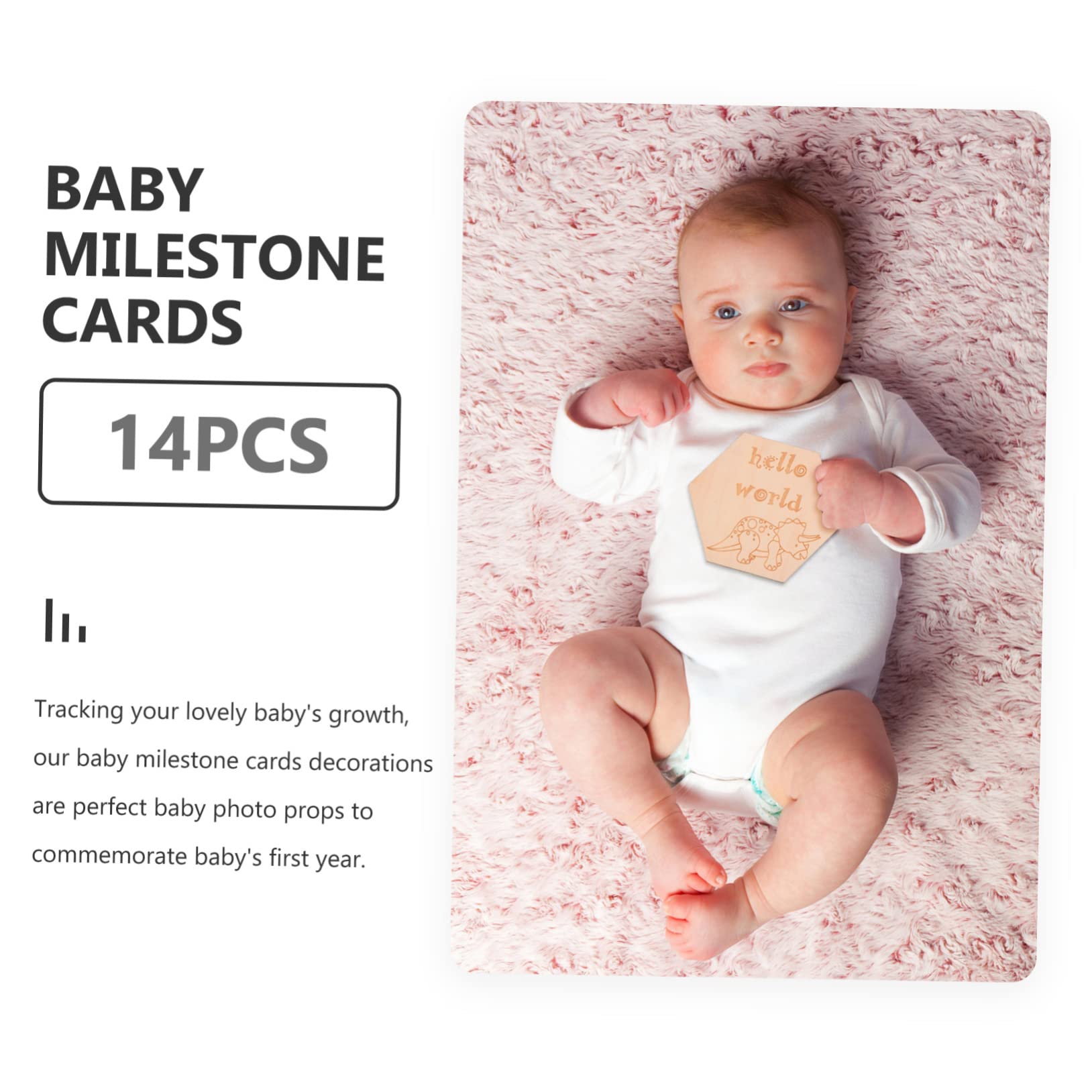 VICASKY 4 Sets Newborn Baby Milestone Blocks - Personalized Photo Props with 14pcs*4 Baby Milestone Cards - Perfect for Baby Shower Gifts & Monthly Photo Sessions