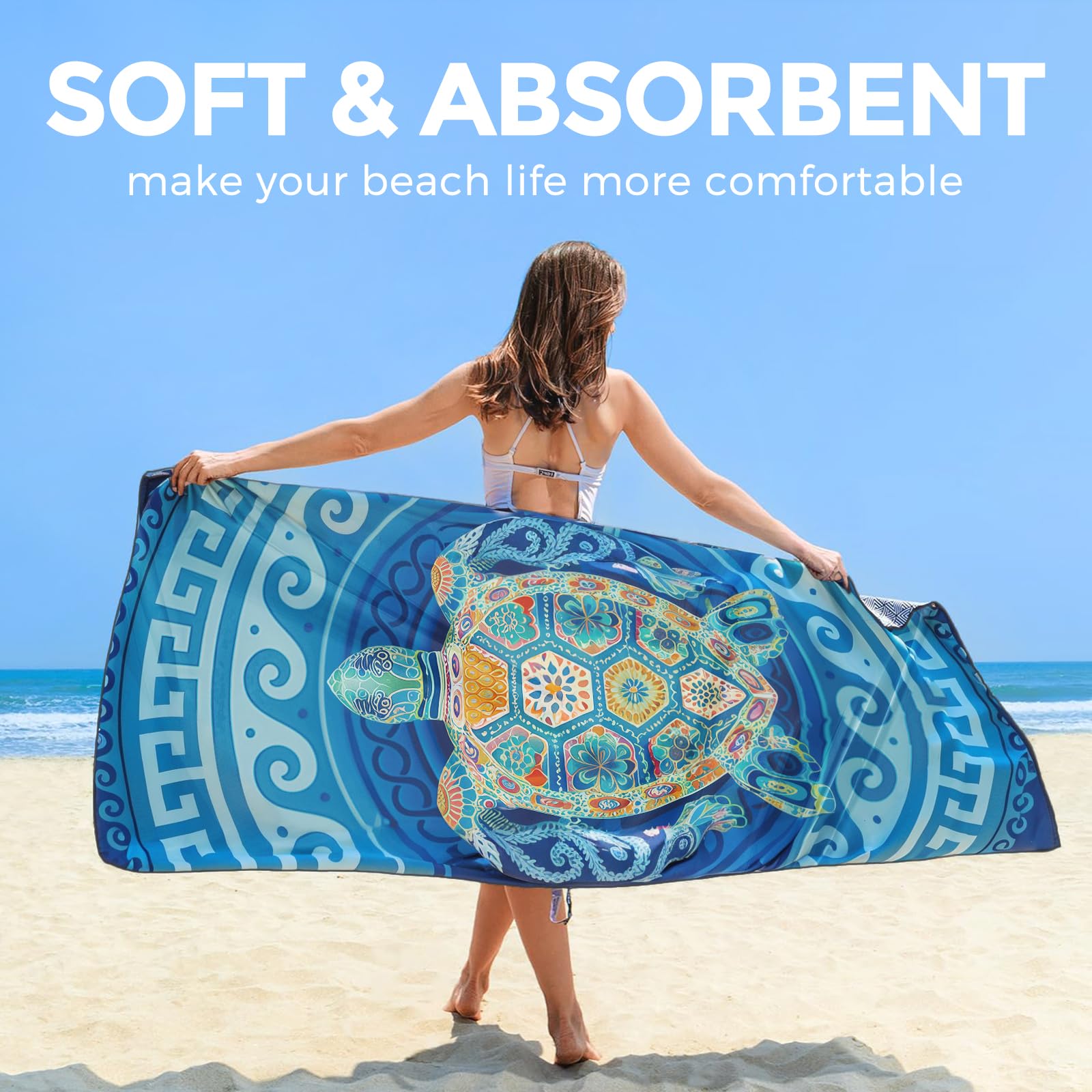 2 Pack Microfiber Lightweight Beach Towels - 71
