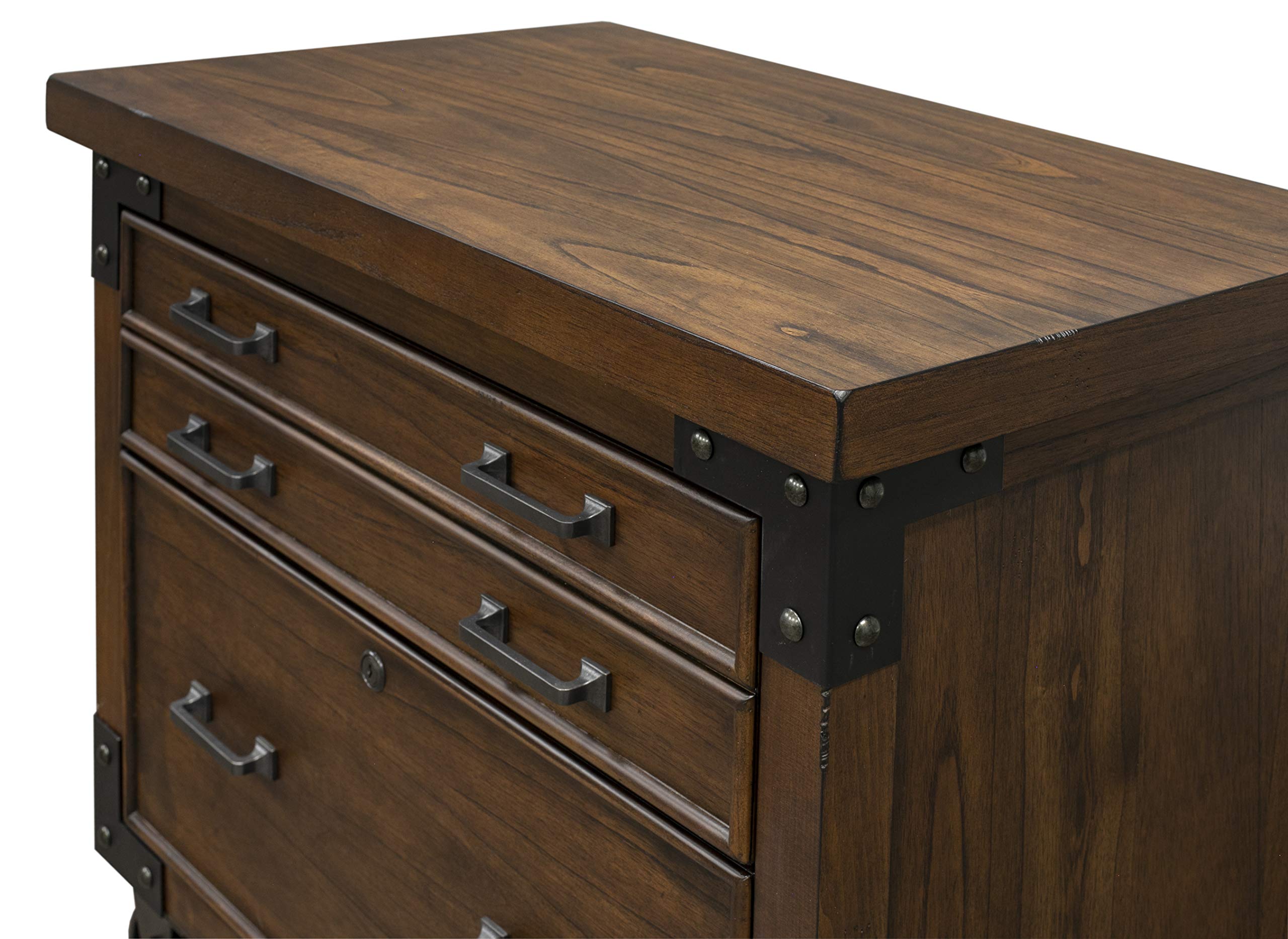 Martin Furniture 2-Drawer Lateral File Cabinet - Brown Wood Finish for Home Office & Business Storage Organization