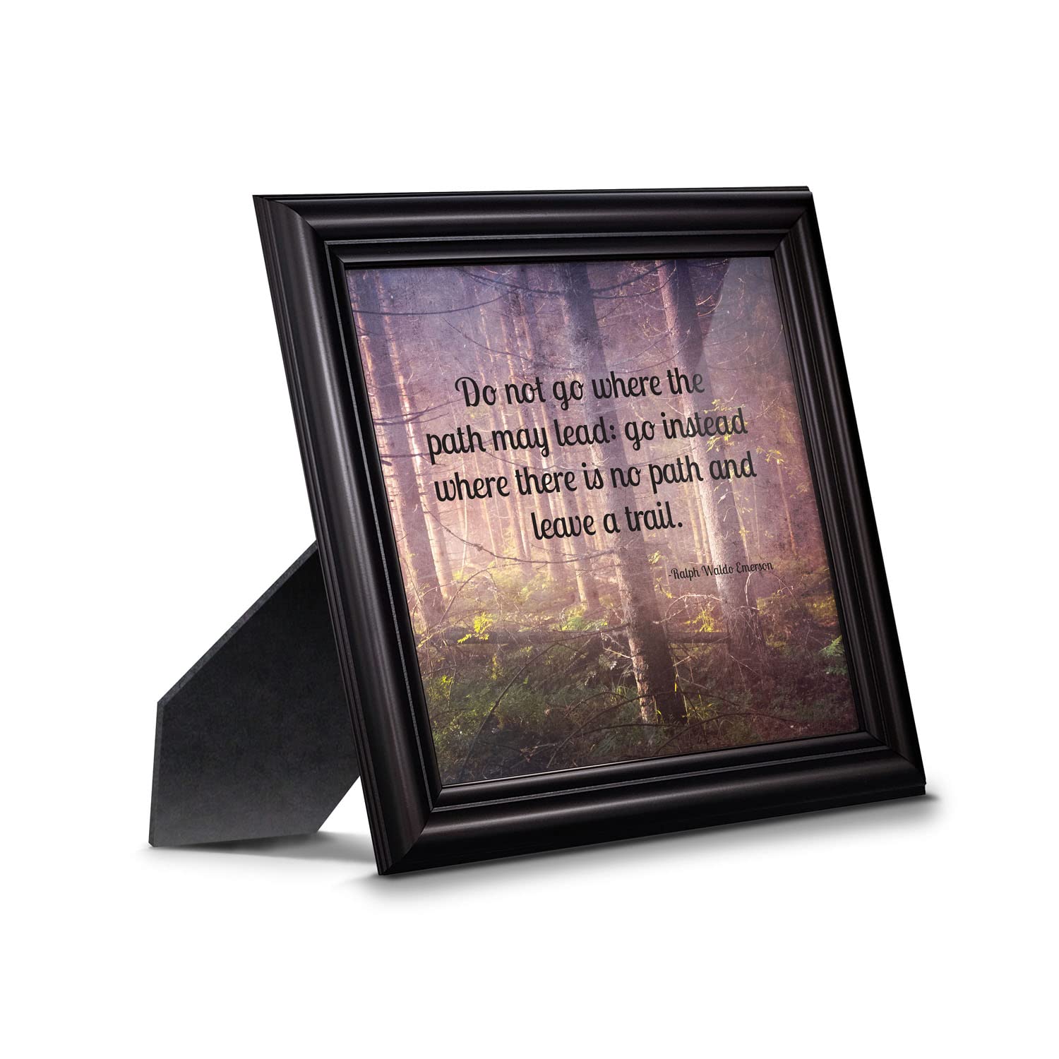 Motivational & Inspirational Wall Art - Emerson 'Do Not Go Where the Path May Lead' Framed Quote Print (8750B) - Perfect for Office Decor, College Graduation Gifts, High School Graduation Presents - Ideal for Home, Office, or Classroom Motivation