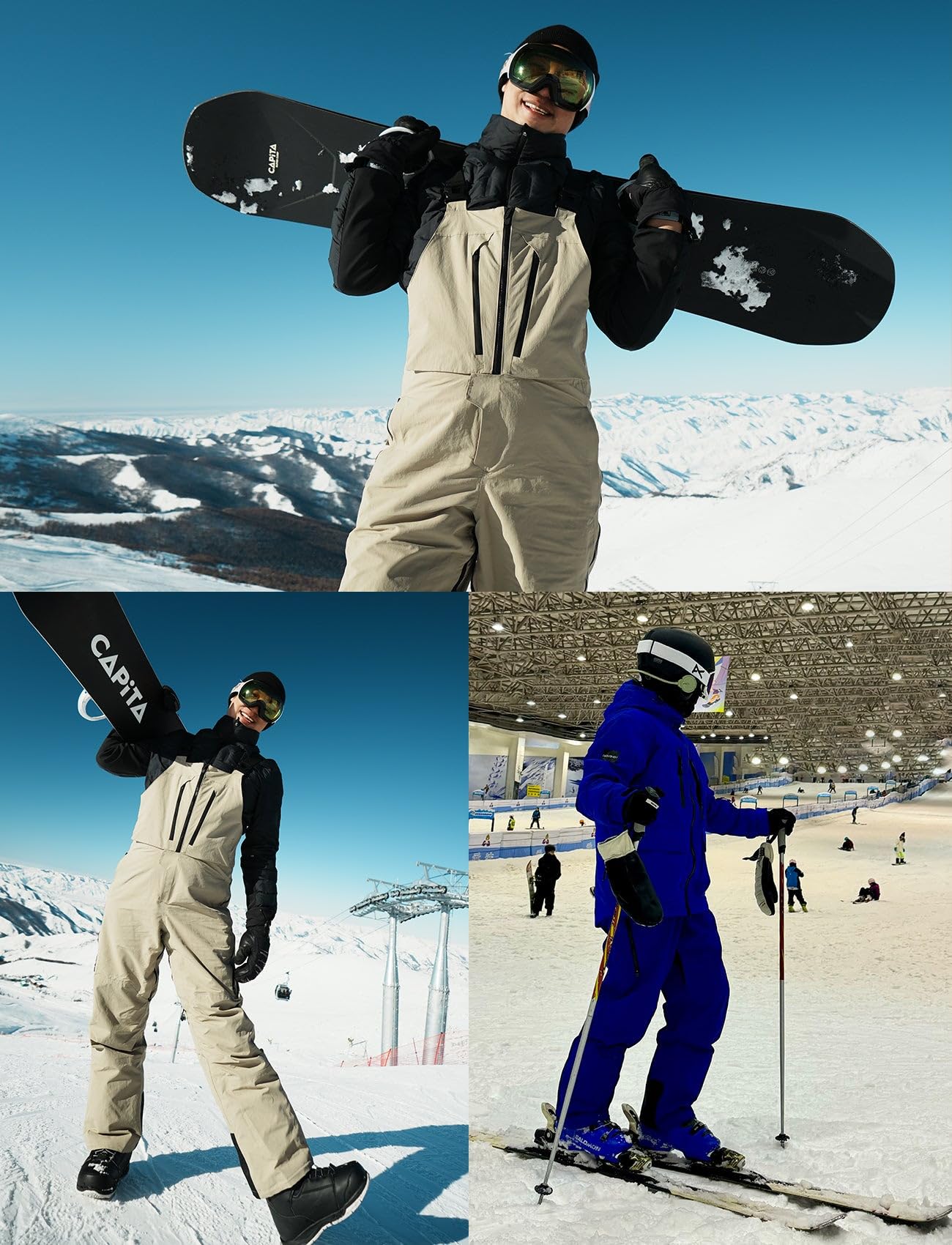 GSOU SNOW Men's & Women's Ski Bib Overalls - Waterproof Windproof Insulated Snowboard Pants for Winter Sports | Warm Snowboarding, Skiing & Outdoor Activities