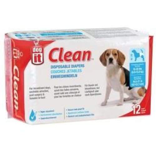 Dogit Diapers for Small & XL Dogs - 12 Pack | Washable & Reusable Pet Diapers for Male & Female Dogs | Perfect for Incontinence, Training, Travel & Senior Dogs