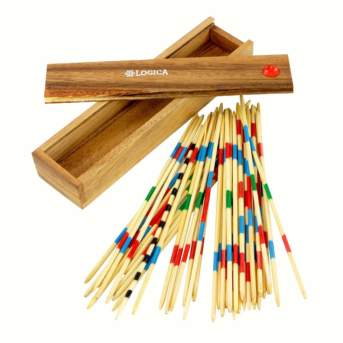 Premium Wooden Mikado Table Game - Classic Teak/Samena Wood Board Game with Bamboo Sticks - Fun Family & Party Game for Indoor & Outdoor Gatherings