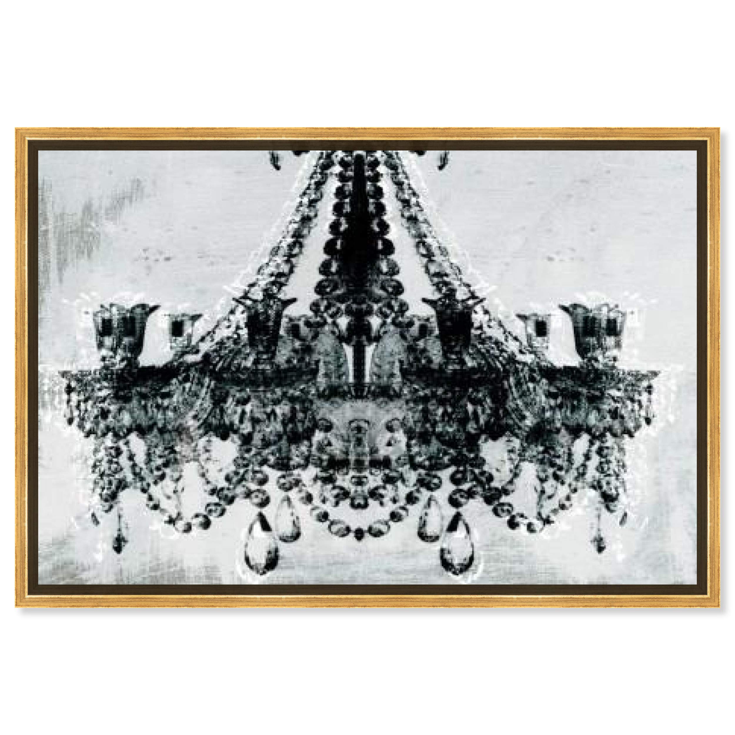 Oliver Gal Artist Co. Modern Glam Chandelier Canvas Wall Art Print - 24x16 Inches, White - Elegant Home Decor for Living Room, Bedroom & Entryway