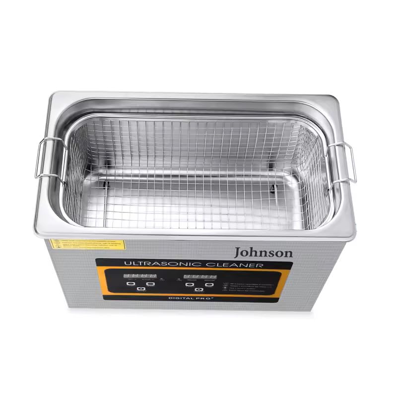 Johnson Professional 4.5L Ultrasonic Cleaner with Digital Timer & Heater - 40kHz Jewelry, Denture, Watch & Eyeglass Cleaner for Home & Clinic Use - Perfect for Cleaning Rings, Bracelets, Retainers & Small Electronics
