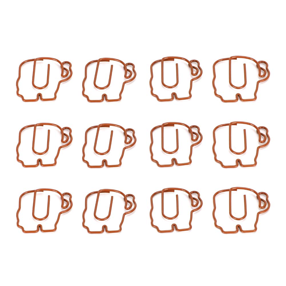 12PCS Elephant Shaped Paper Clips - Colorful Bookmark Binder Clips for Office, School & Home - Durable Reusable Document Organizer for Test Papers, Notes, Files & Documents - Perfect for Students, Teachers & Office Workers