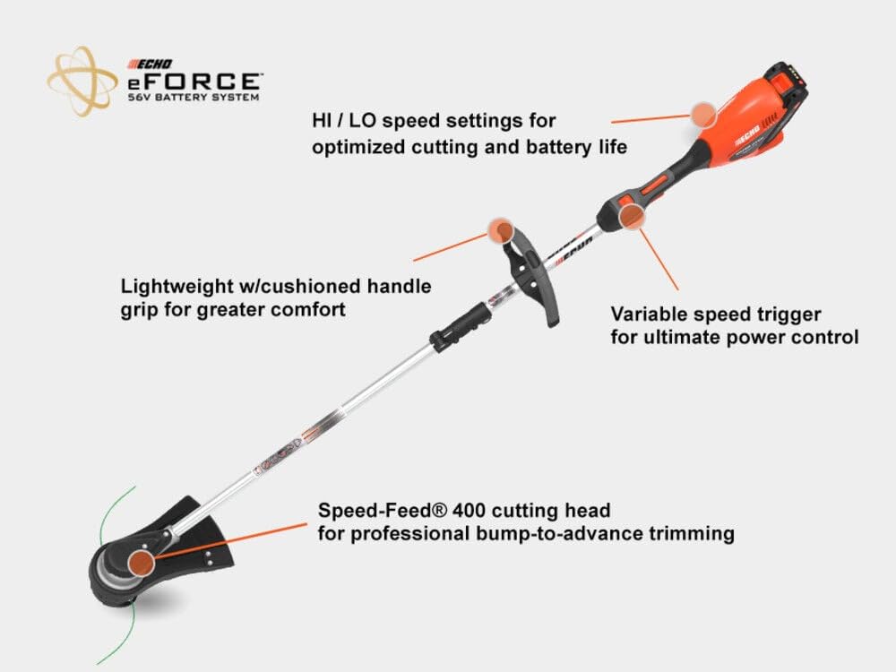 Echo DSRM2100C1 56V Cordless String Trimmer - Lightweight Battery-Powered Weed Eater for Lawn & Garden Maintenance (Ideal for Edging, Trimming Grass & Weed Control)