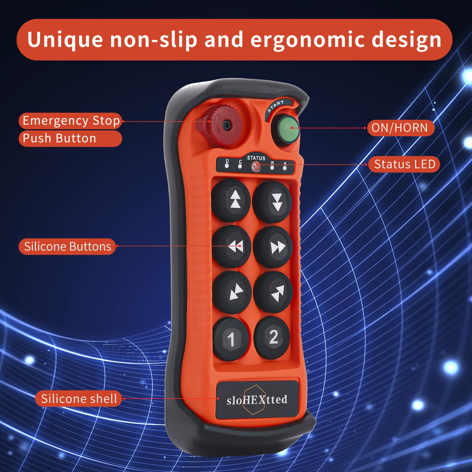 8 Channel Wireless Radio Remote Control Transmitter and Receiver for 12V/24V Overhead Bridge Crane, Electric Chain Hoist - Industrial Crane Controller Q800 | Perfect for Warehouse, Construction & Manufacturing Operations