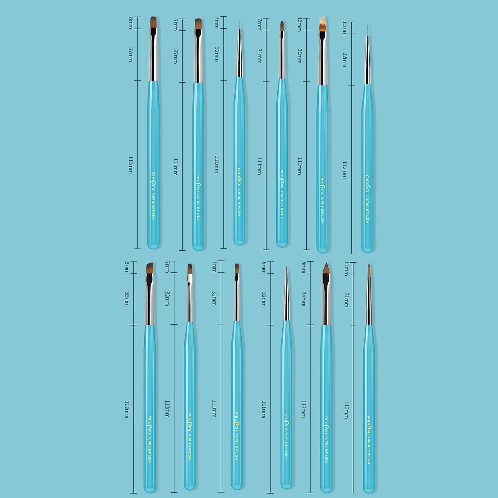 Professional Nail Art Brushes Set for DIY Nail Design - Dotting, Blooming, Painting & Gel Polish Application - Perfect for Salon, Home Manicure & Nail Art Enthusiasts