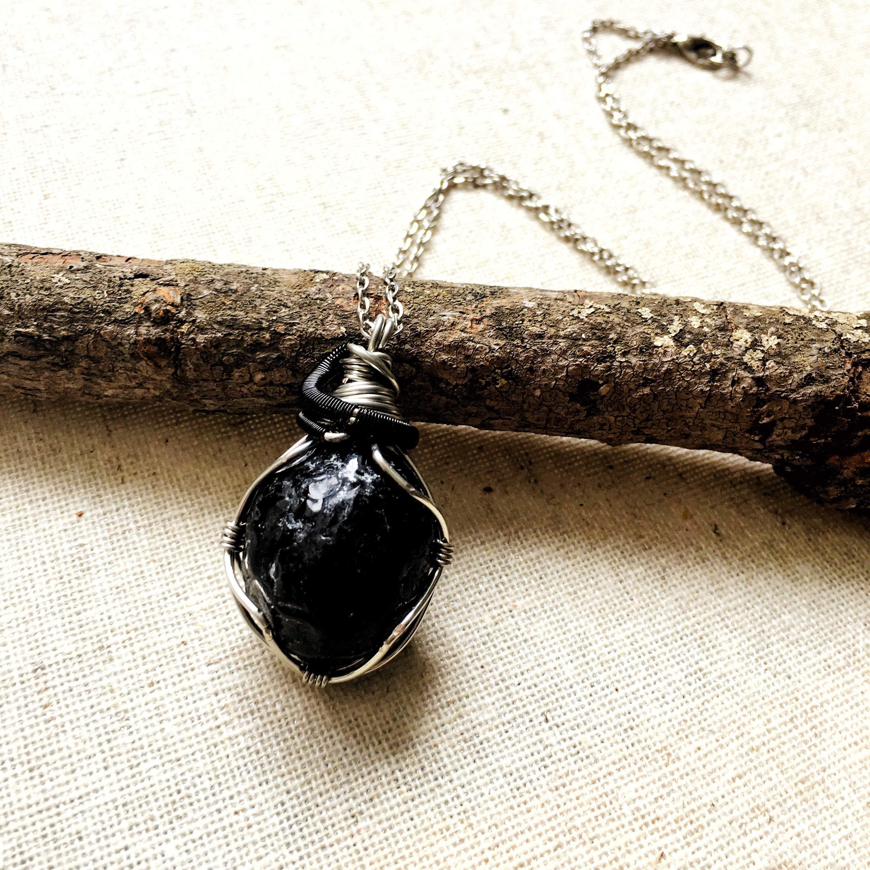 Original Apache Tears Obsidian Crystal Necklace - Healing Stone Jewelry for Women, Protection & Stress Relief - Perfect for Meditation, Yoga & Spiritual Gifts