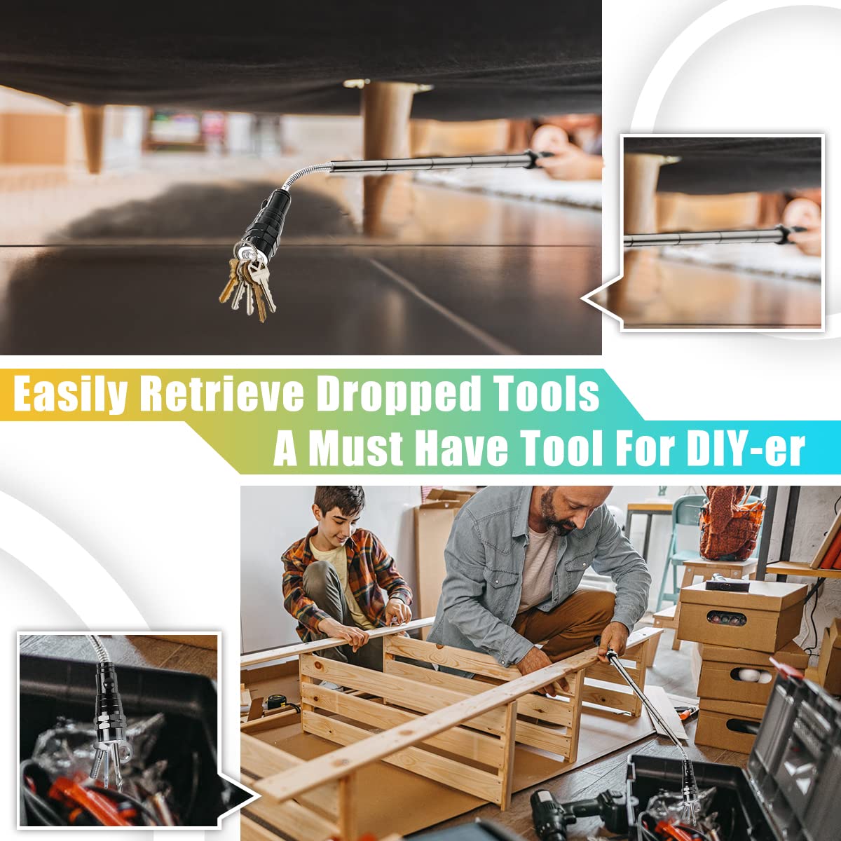 TOOLIFE Telescoping Magnetic Pickup Tool - Extendable 36