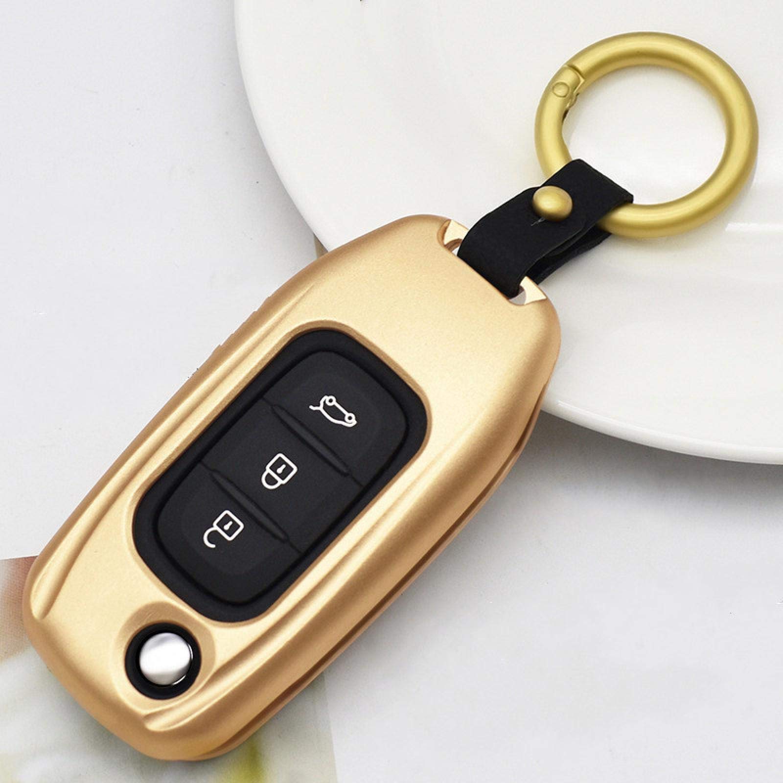 Renault Fluence Duster Megane Kadjar Clio Car Key Shell Cover Case - Premium Bgold Protective Key Fob Holder for Car Styling & Protection (Perfect for Daily Use, Commuting & Travel)