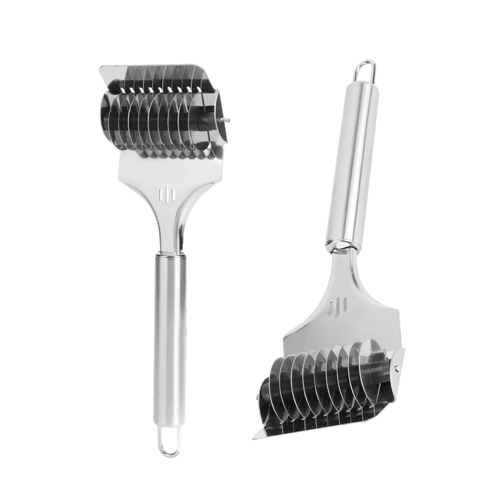 Jerliflyer Noodle Lattice Cutter - 2 Pack Stainless Steel Pastry Roller for Pasta Dough | Time-Saving Kitchen Tool for Homemade Pasta, Dumplings & Baking | Perfect for Italian Cuisine & Asian Cooking