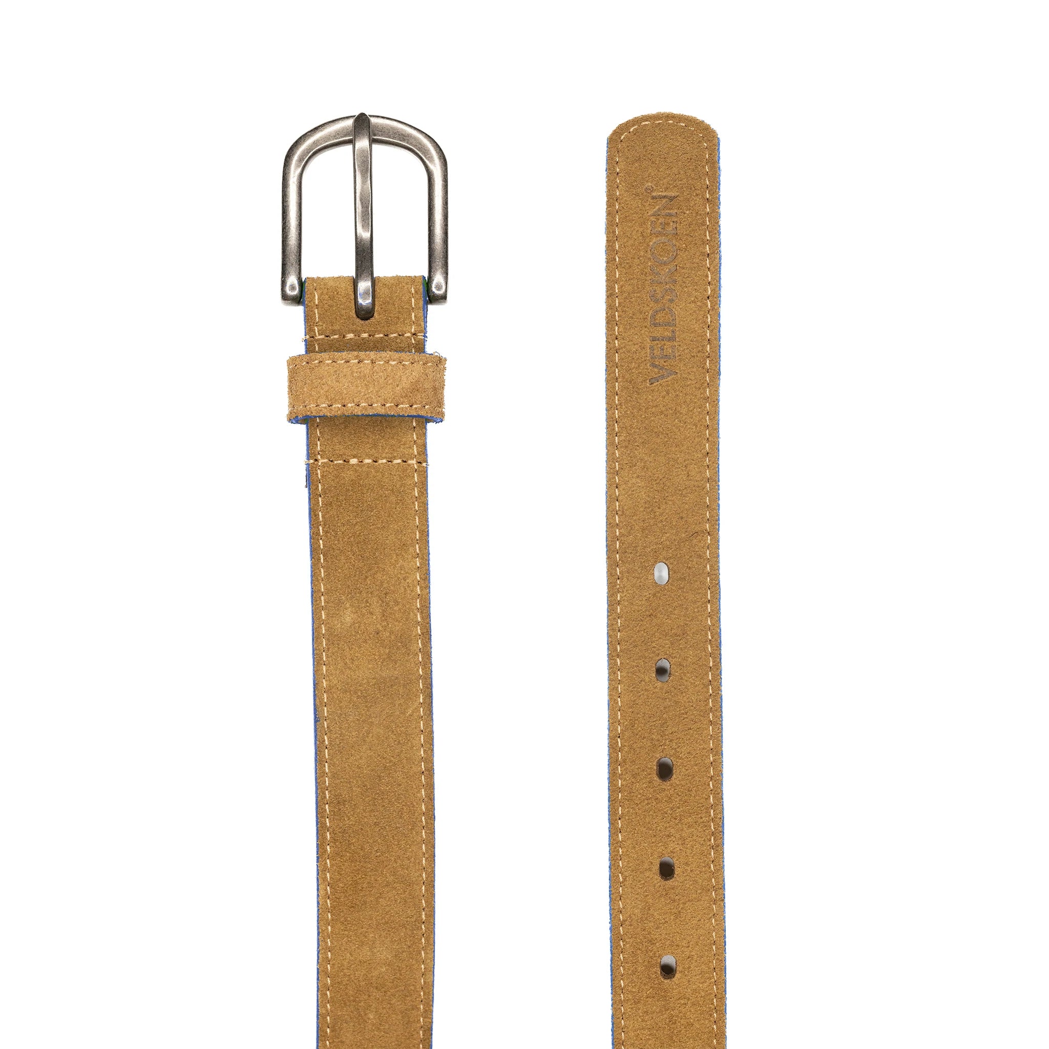 J Bay Belt 30mm Genuine Leather with Blue Stitching - Classic Adjustable Waistband for Men & Women - Perfect for Business Casual, Office Wear & Everyday Outfits