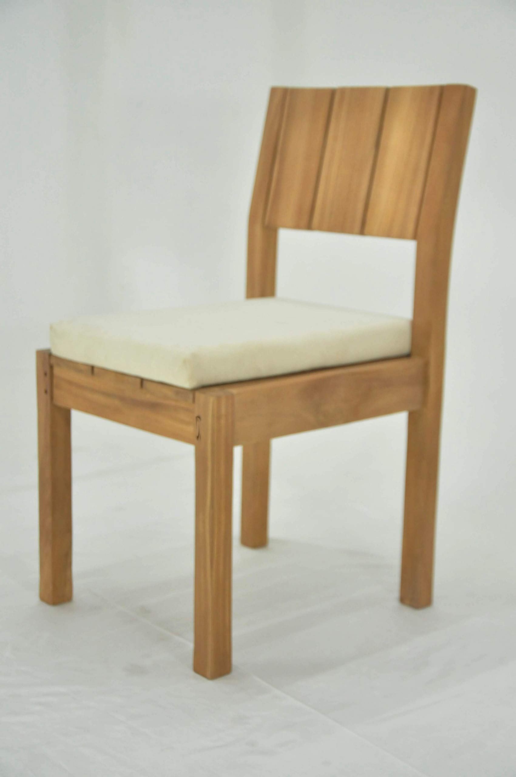 Premium Grade-A Teak Wood Luxury Veranda Armless Chair - Solid Wood Patio Furniture for Outdoor Relaxation, Garden, Poolside & Balcony Use - Model #36VRAL