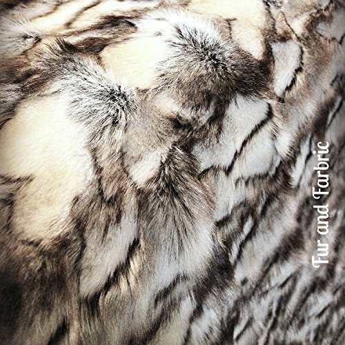 Premium 5'x7' Faux Fur Rabbit Pelt Throw Blanket - Black, Gray & White Minky Cuddle Fur Lining - Ultra Soft & Luxurious for Bed, Sofa & Home Decor