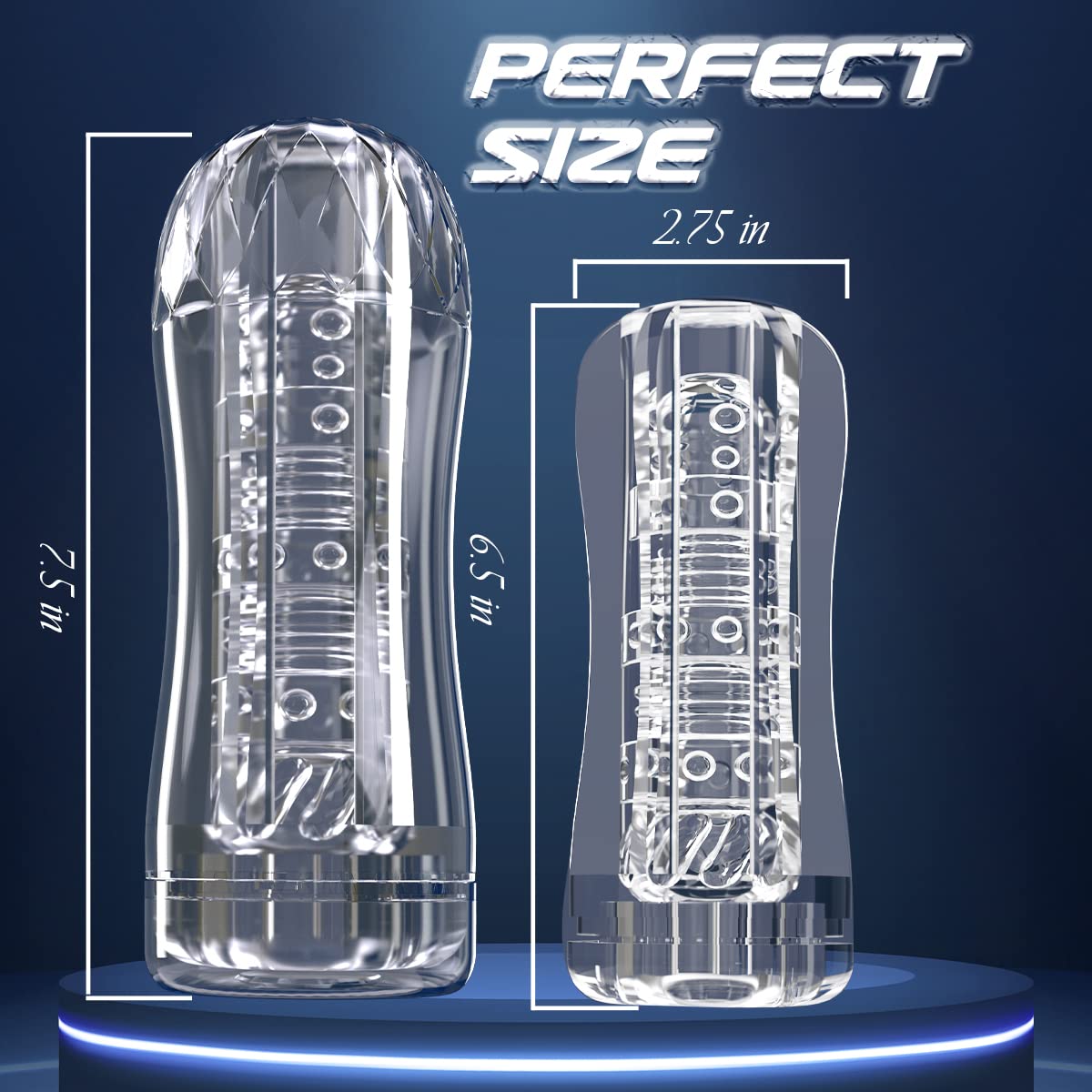 Premium TPE Male Masturbator - Realistic Vagina Texture & Blowjob Simulation | Portable Transparent Pocket Pussy | Manual Sucking Extrusion Penis Sleeve for Men | Perfect for Travel, Discreet Solo Play & Couples Enhancement