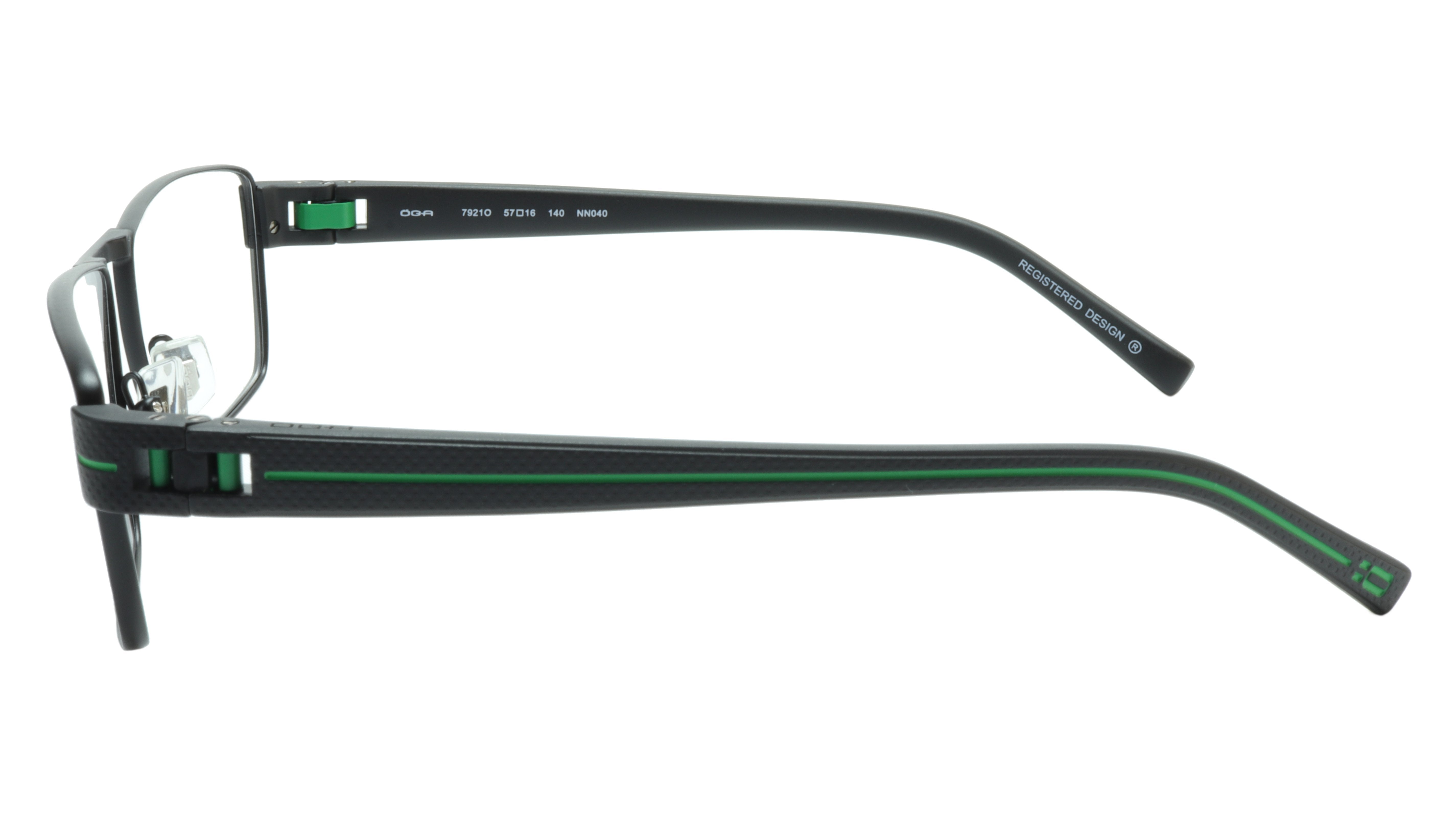 OGA Morel Eyeglasses Frame 7921O NN040 - Premium Metal & Acetate Green Eyewear - French Design - Size 57/16/140 - Perfect for Work, Reading & Fashion Accessories