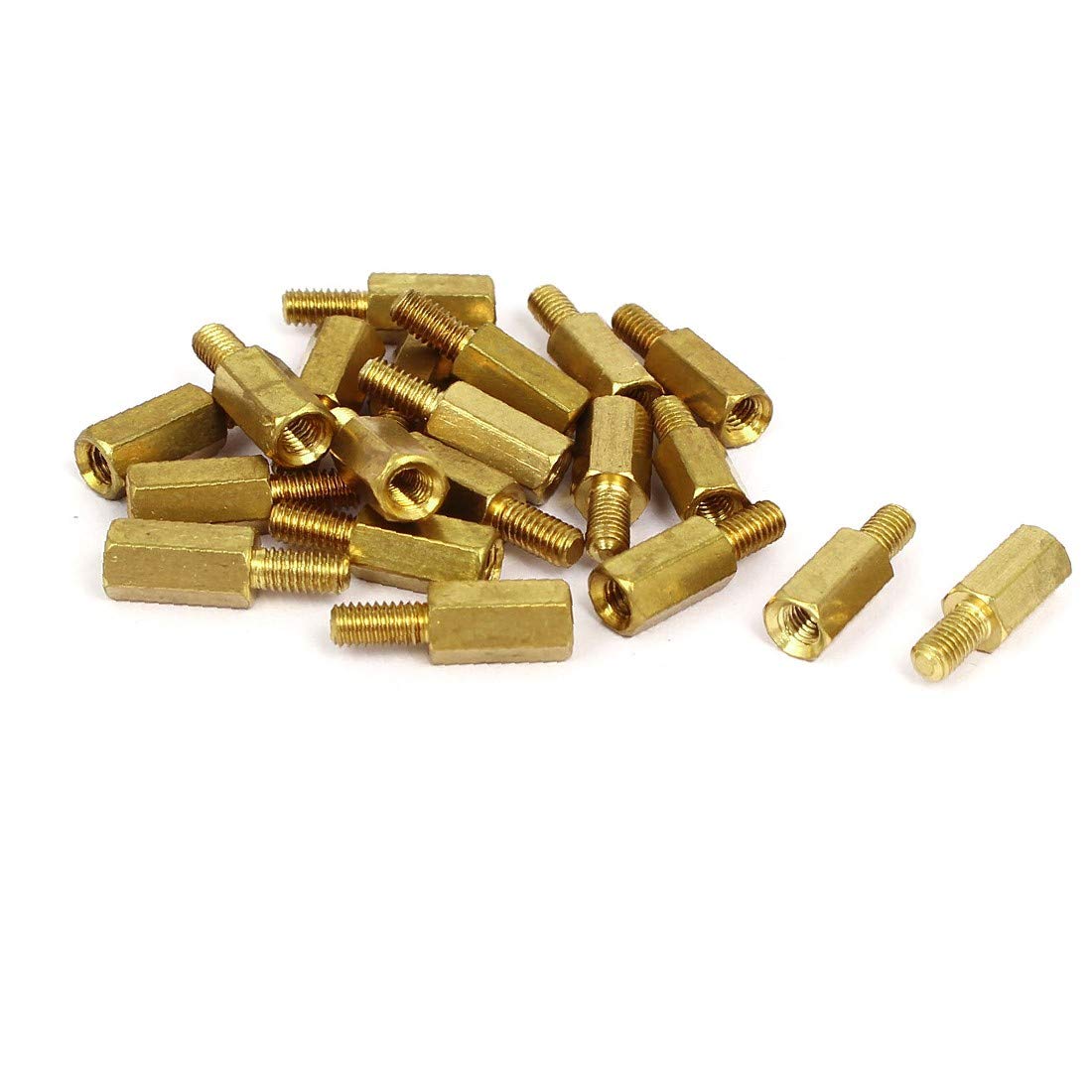 M3 x 10mm + 6mm Male to Female Brass Hex Standoff Spacers - 20PCS - Durable Threaded Pillars for Electronics, PCB Mounting & DIY Projects