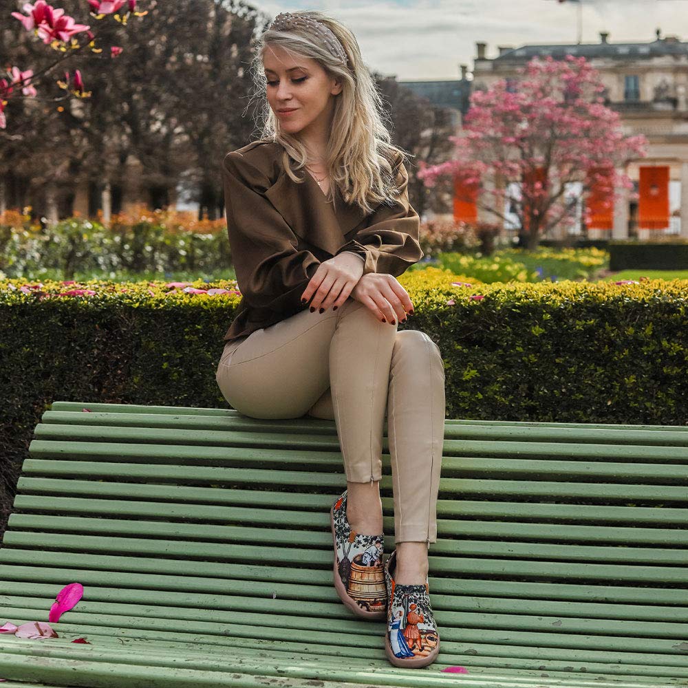 UIN Women's Art Travel Slip-On Loafers - Lightweight Breathable Casual Shoes for Walking, Work & Travel - Comfortable Flats for Women with Unique Artistic Design