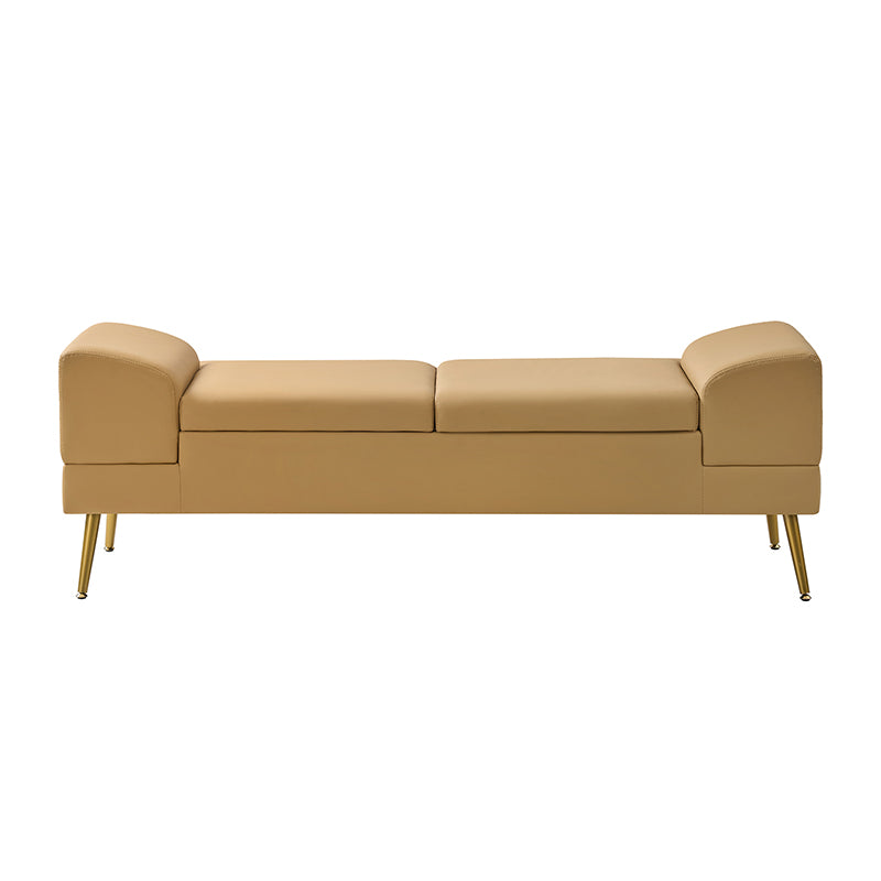 Gaston Entryway Bench - Scratch-Resistant Vegan Leather with Built-in USB Charging Port - Perfect for Hallway, Living Room & Bedroom Storage